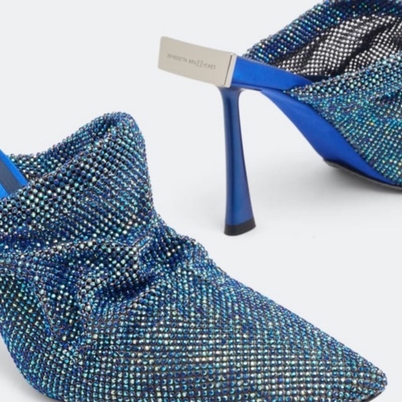 Benedetta Bruzziches Goliarda Crystal Mesh Blue Mule - Picture 7 of 10